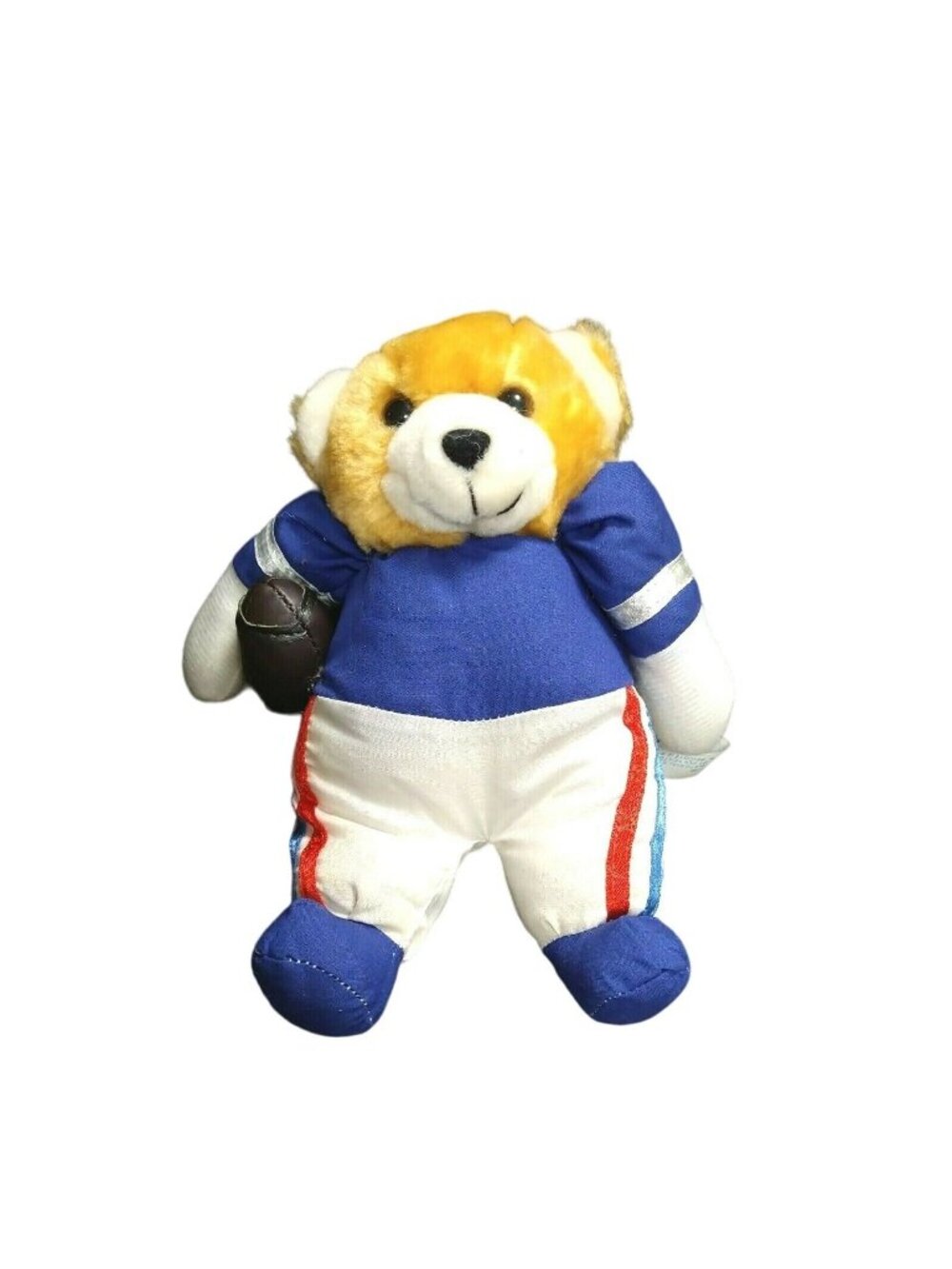 Vintage Hugfun Football Bear Plush Stuffed Animal Toy Age 5 and Up Blue 7 inch